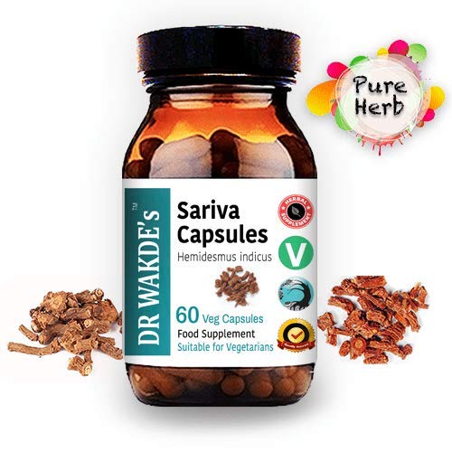 DR WAKDE'S Sariva Capsules (Anantomoola | Hemidesmus indicus) | 60 Veg Caps | Ayurvedic Supplement | Vegan | 100% Herbal | Quantity Discounts | Same Day Dispatch