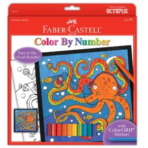 faber-castell - color by number octopus, unicorn 13