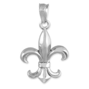 Claddagh Gold 925 Sterling Silver Fleur-de-Lis Charm Pendant