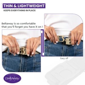 BELTAWAY Elastic Belt for Women - No Show Stretch Belt With Flat Buckle - Adjustable No Show Belt For Jeans & Pants, Invisible, ComfortableDenim