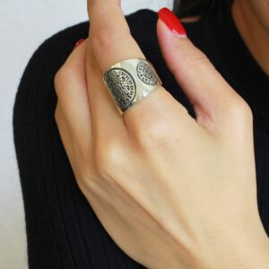 Sterling Silver Aztec Mayan Calendar Ring Size 12