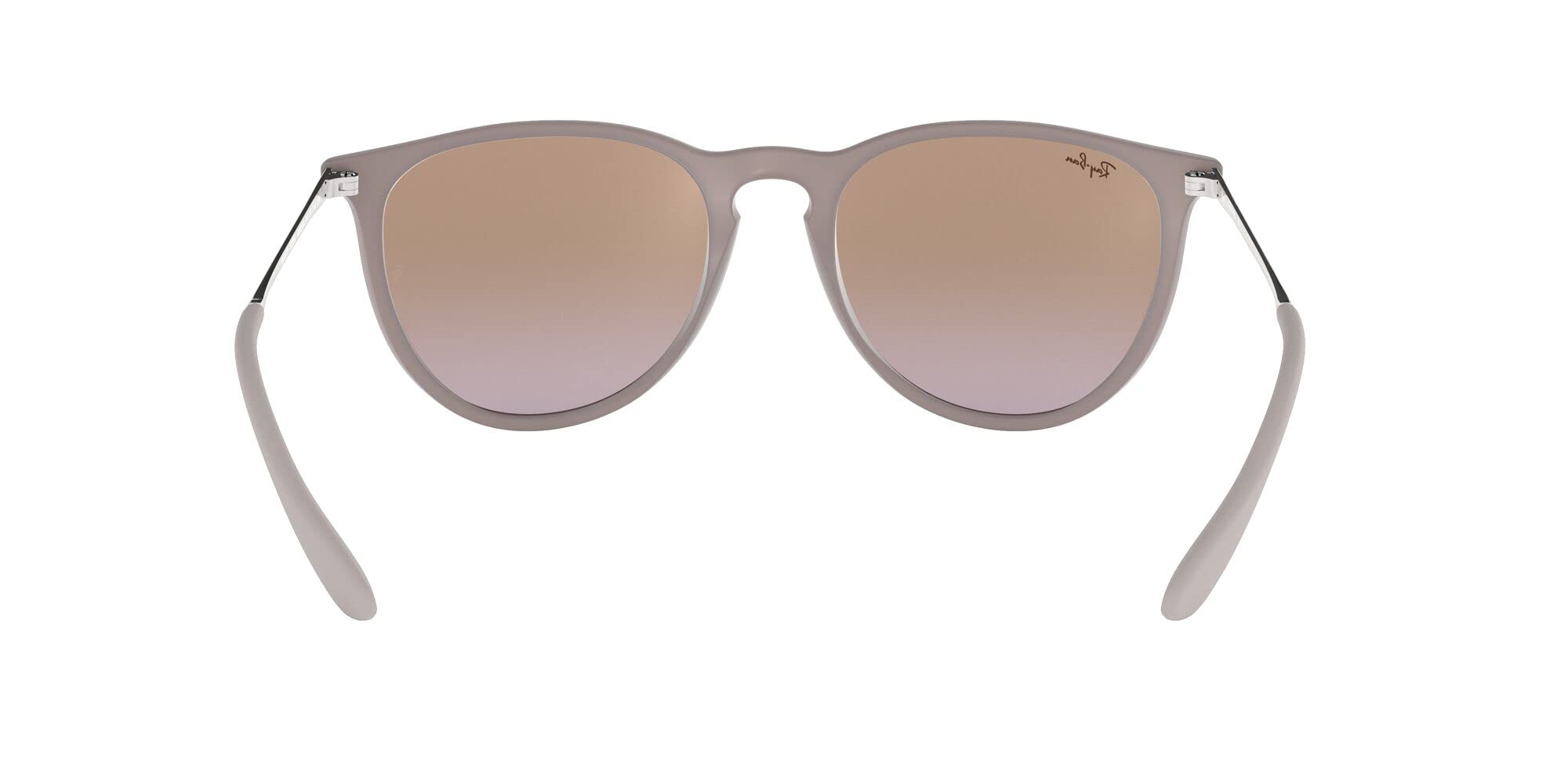 Ray-Ban RB4171 Erika Round Sunglasses, Dark Rubber Sand/Violet Gradient Brown, 54 mm