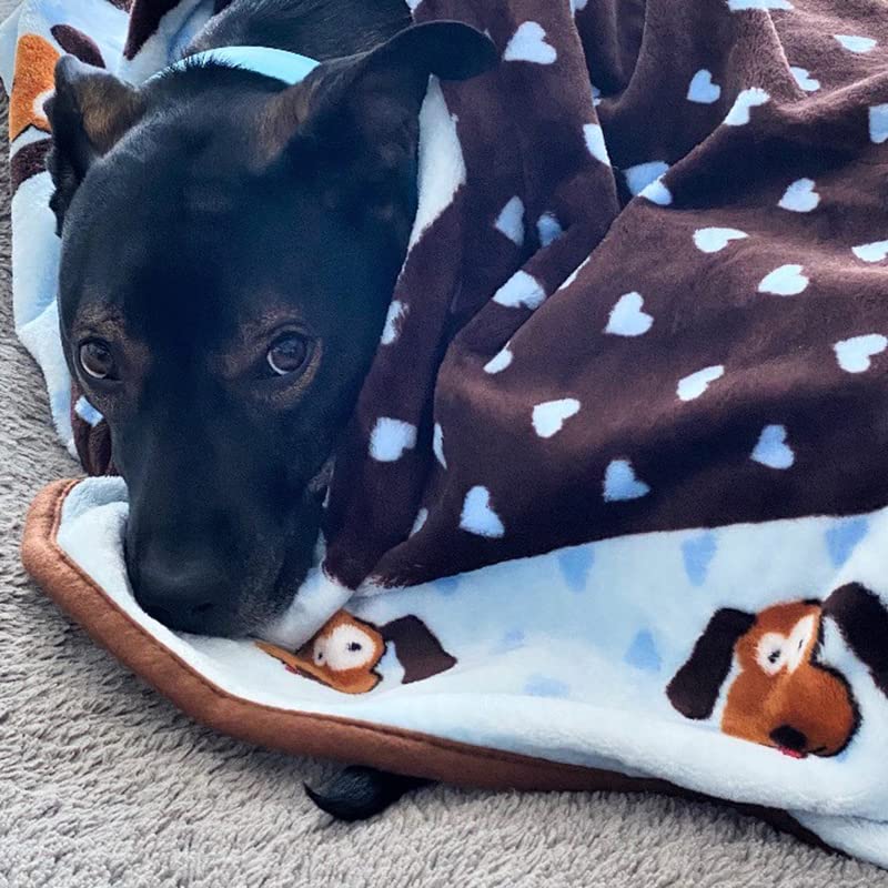 Snuggle Puppy Blanket for Pets - Extra Soft and Long Lasting - Blue Pattern