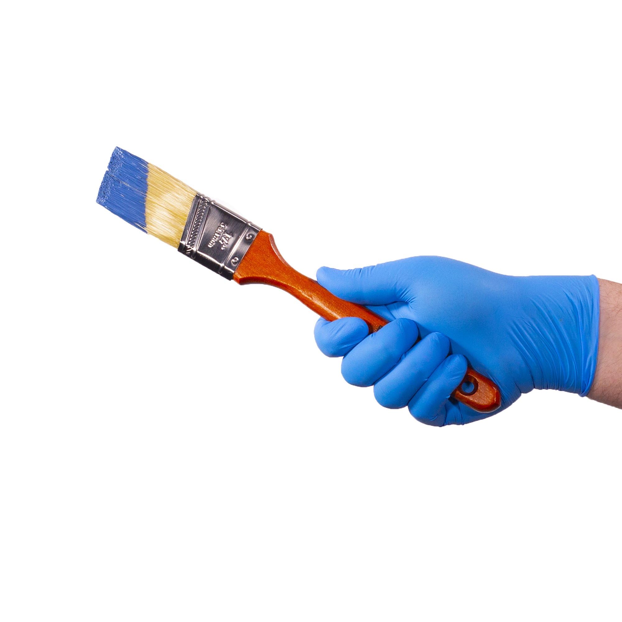 X3 Blue Nitrile Disposable Industrial Gloves 3 Mil, Latex/Powder-Free, Food-Safe, Non-Sterile, Textured, XX-Large, Box of 100