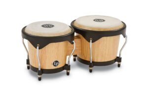 latin percussion lp601ny-aw lp city wood bongos - natural 7-inch