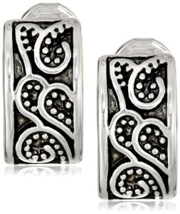 napier "napier classics" silver-tone paisley textured clip earrings