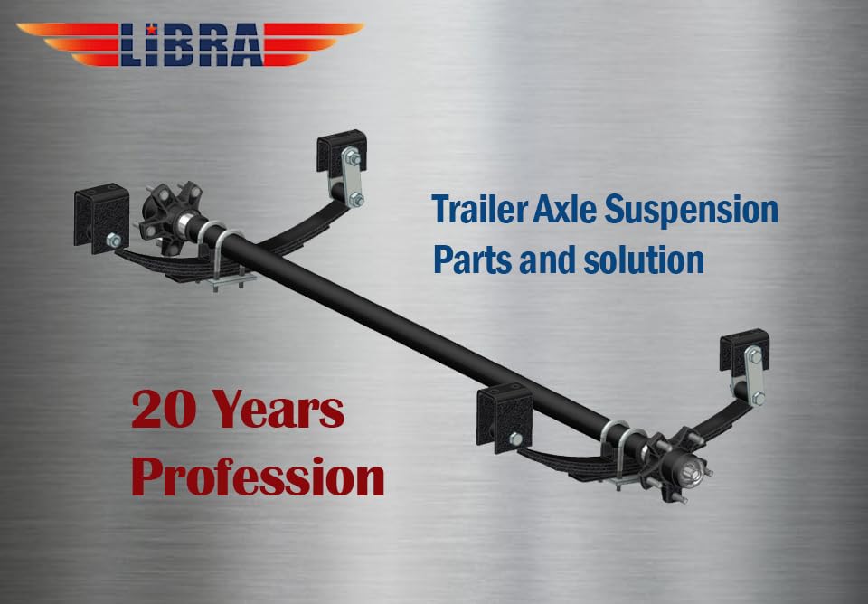 LIBRA New Trailer Leaf Spring-4 Leaf Double Eye 1750lbs for 3500 Lbs Axle - 20015 Set 1