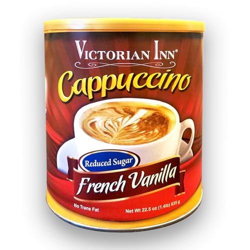 Victorian Inn Instant Cappuccino, Reduced Sugar French Vanilla, 1.4 Pound (Pack of 1)