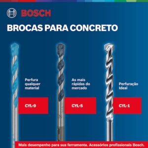 Bosch 2608588156 Concrete Drill"Cyl-5" For Concrete 10mmx7.87inx9.84In