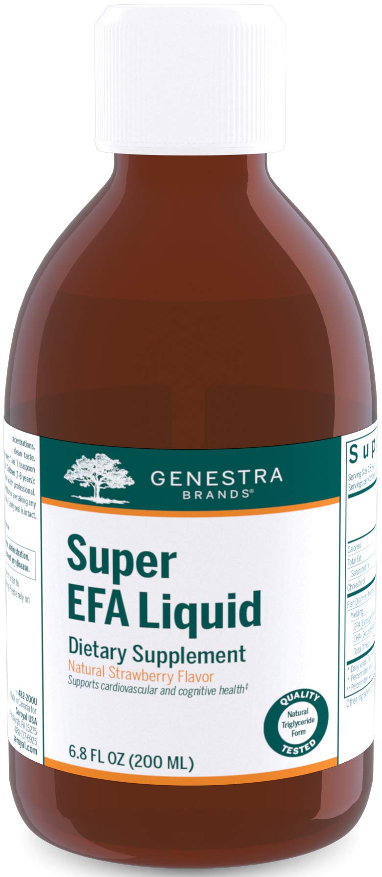 Genestra Brands Super EFA Liquid | EFA Supplement to Support Cardiovascular, Brain, Eyes, and Nerves | 6.8 fl. oz. | Natural Strawberry Flavor