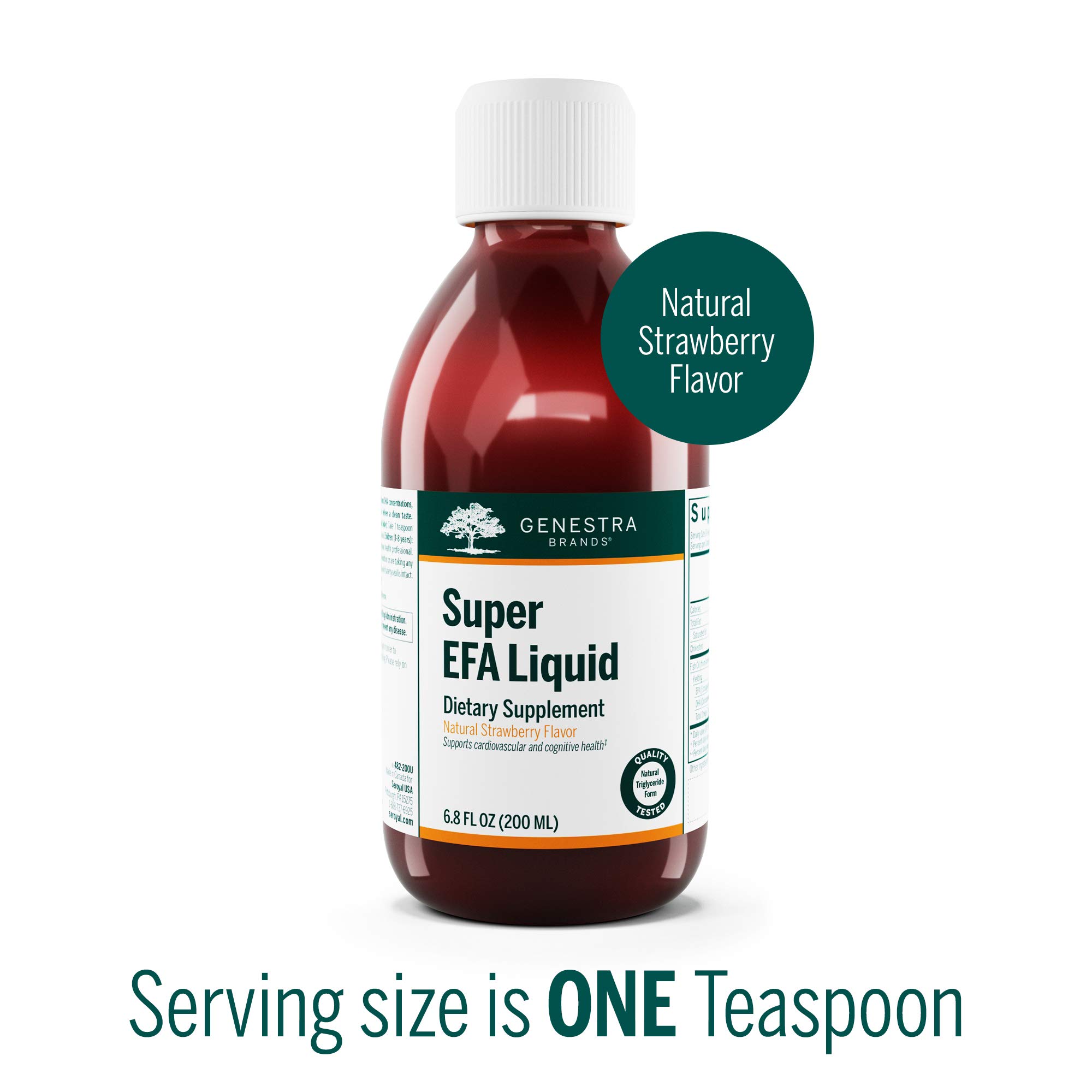 Genestra Brands Super EFA Liquid | EFA Supplement to Support Cardiovascular, Brain, Eyes, and Nerves | 6.8 fl. oz. | Natural Strawberry Flavor