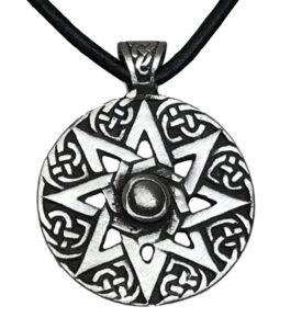 trilogy jewelry pewter wheel of life octagram yoga buddha pagan pendant on leather necklace