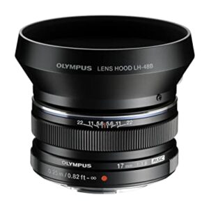 OM SYSTEM OLYMPUS M.Zuiko Digital 17mm F1.8 Black For Micro Four Thirds System Camera, Compact Design, Beautiful Bokeh, Bright