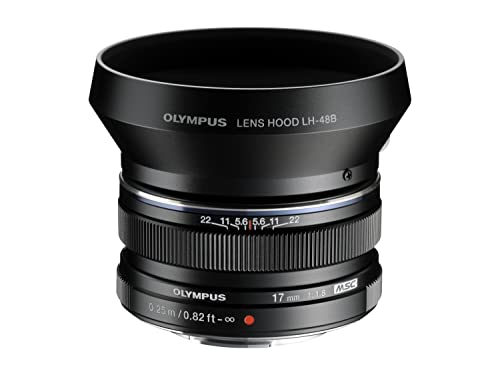 OM SYSTEM OLYMPUS M.Zuiko Digital 17mm F1.8 Black For Micro Four Thirds System Camera, Compact Design, Beautiful Bokeh, Bright