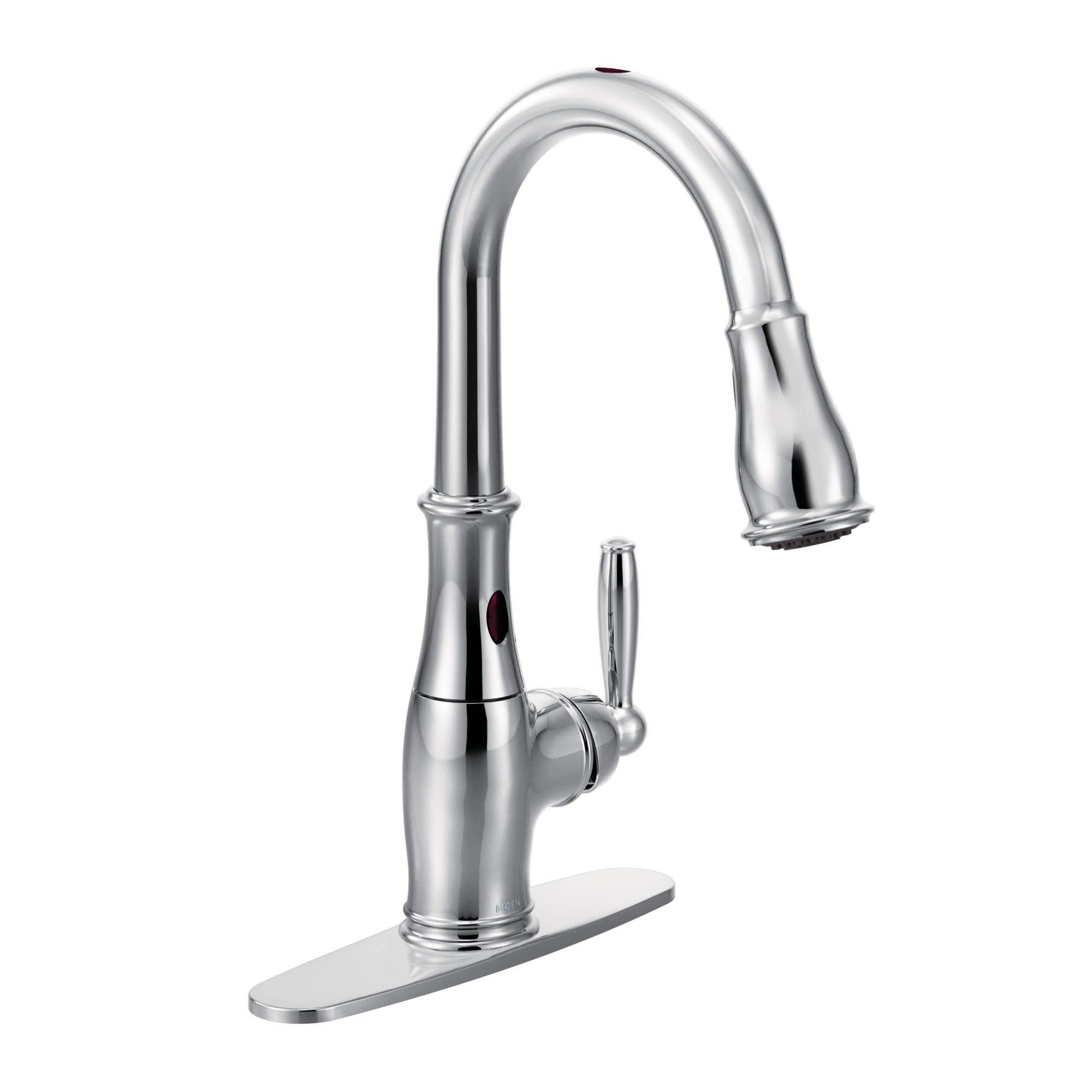 Moen 7185EC Brantford Motionsense Two-Sensor Touchless One-Handle High Arc Pulldown Kitchen Faucet Featuring Reflex, Chrome