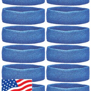 Unique Sports Team Headbands (Pack of 12), Blue