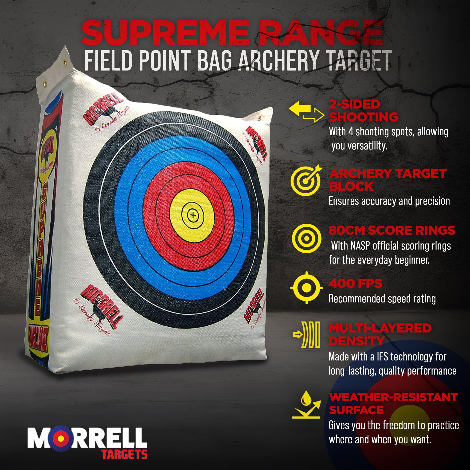 Morrell Weatherproof Supreme Range Field Point Archery Bag Target, White