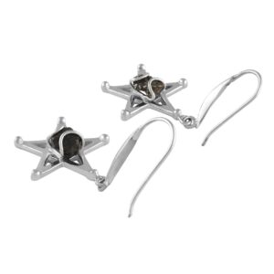 Starborn Sterling Silver Campo del Cielo Meteorite Star Earrings