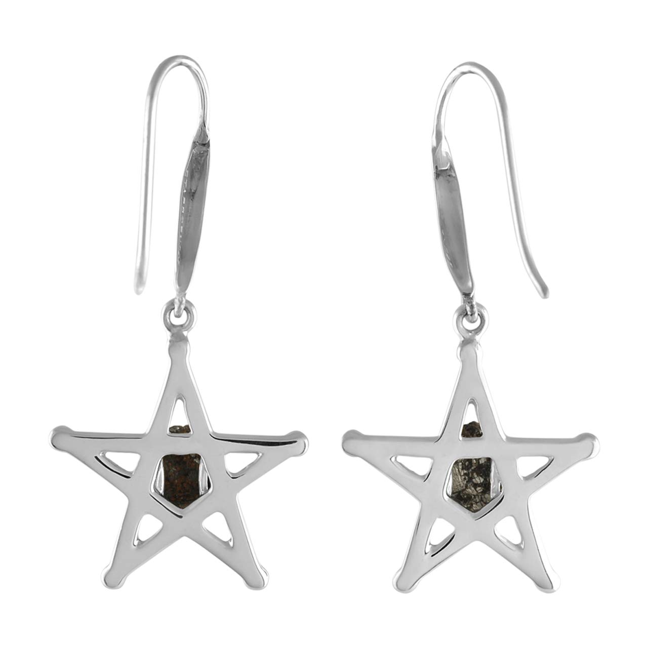 Starborn Sterling Silver Campo del Cielo Meteorite Star Earrings