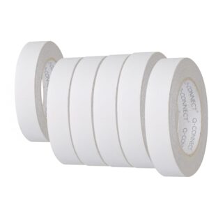 q-connect clear double-sided tape, 25 mm kf02221 - pack of 6