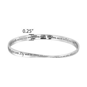 WithLoveSilver 925 Sterling Silver Mobius Lords Prayer Bangle Bracelet