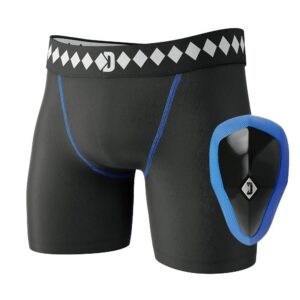 Diamond MMA Compression Shorts Jock Strap Athletic Cup Groin Protector System - Medium | Athletic Supporters for Men with Cup for High Impact Sports | Compression Shorts w/ Built In Jockstrap with Cup