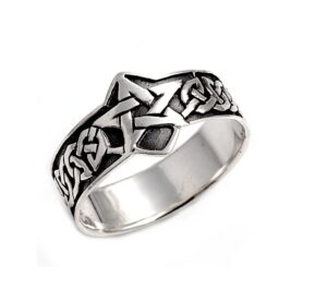 closeoutwarehouse 925 sterling silver pentagram wicca craft ring size 11