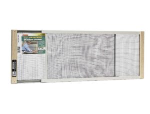 frost king, 10in high x fits 25-45in wide, white wb marvin aws1045 adjustable window screen