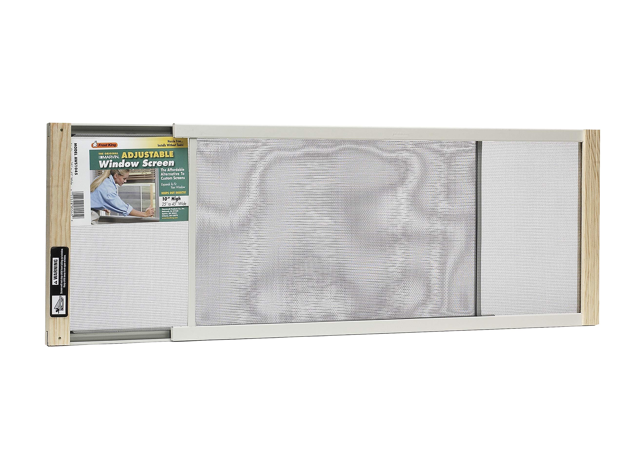 Frost King, 10in High x Fits 25-45in Wide, White WB Marvin AWS1045 Adjustable Window Screen