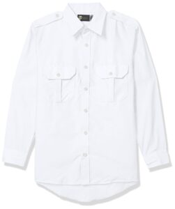 horace small men's classic long sleeve security shirt, white