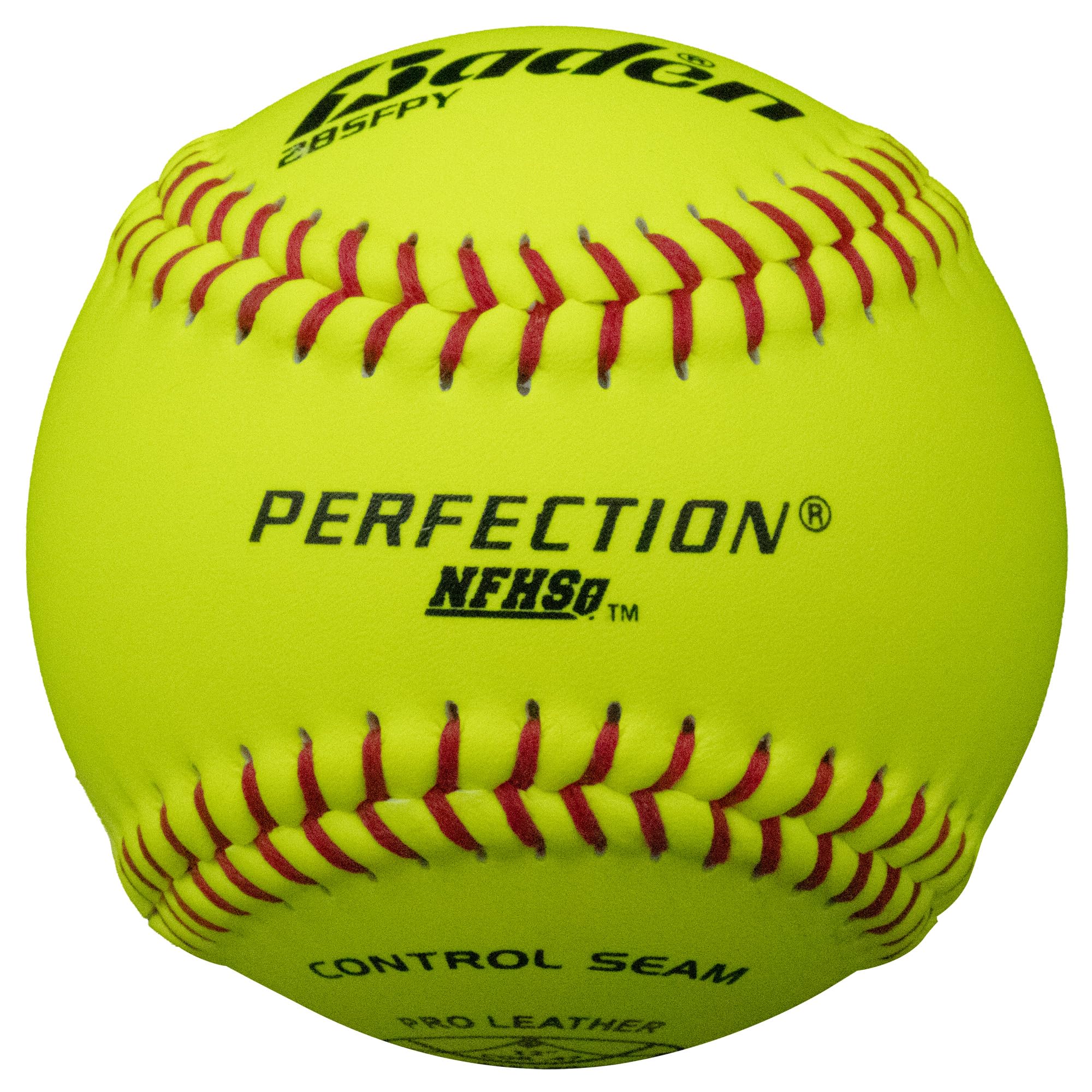 Baden Perfection Game Fastpitch Softballs | NFHS Approved 12" Ball | Yellow Pro Leather Softballs for Fastpitch Play | One Dozen