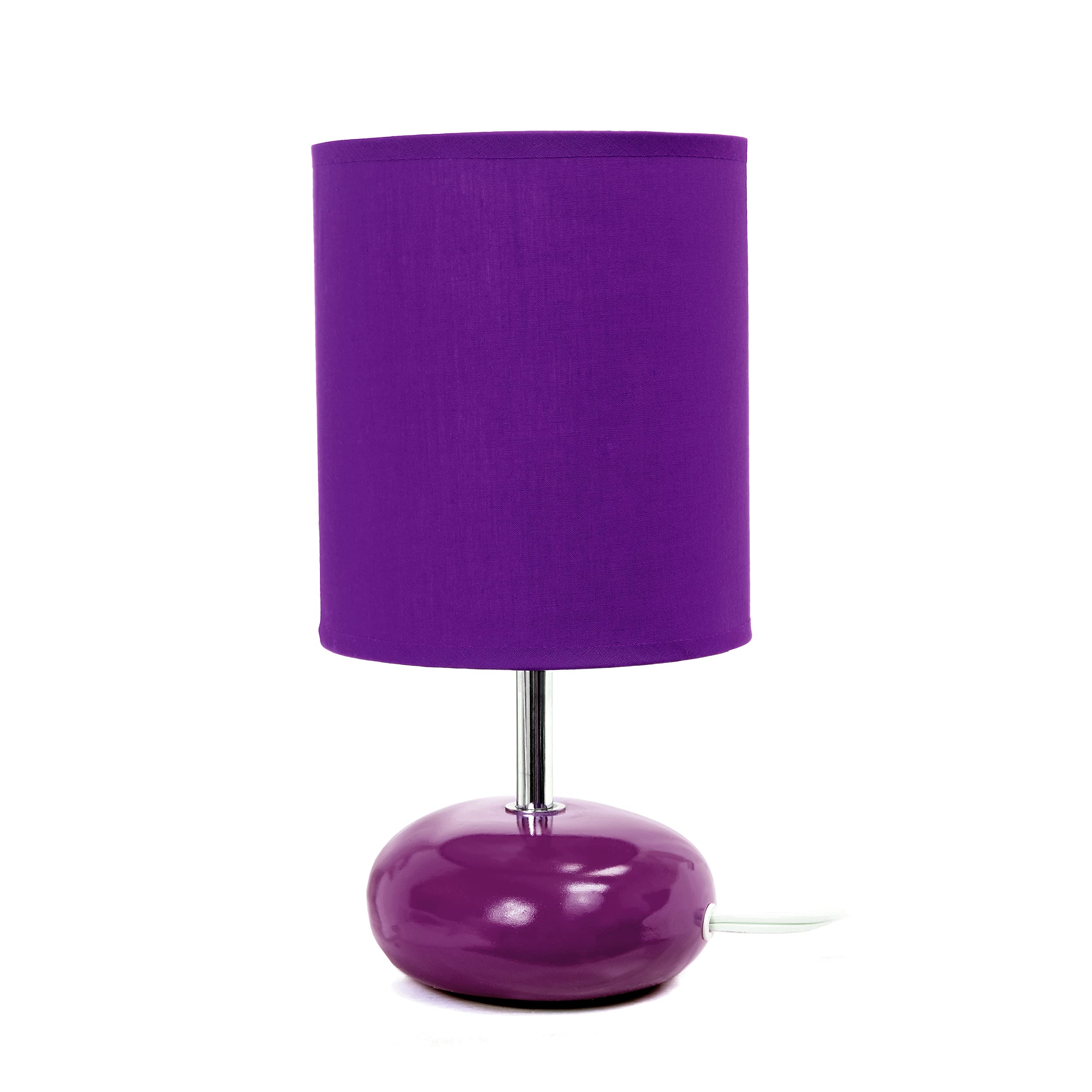 Simple Designs LT2005-PRP Stonies Small Stone Look Table Desk Bedside Lamp, Purple