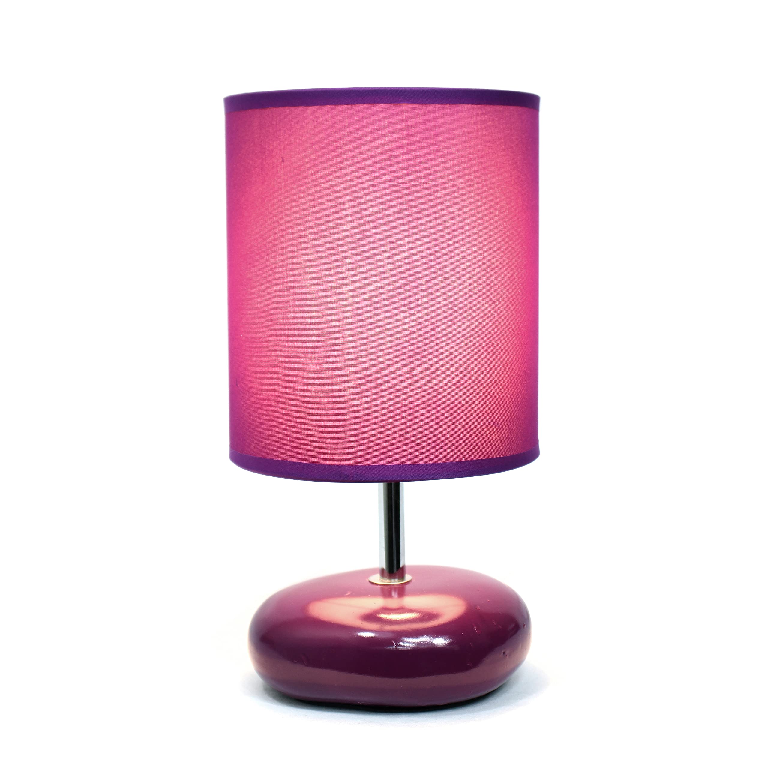 Simple Designs LT2005-PRP Stonies Small Stone Look Table Desk Bedside Lamp, Purple