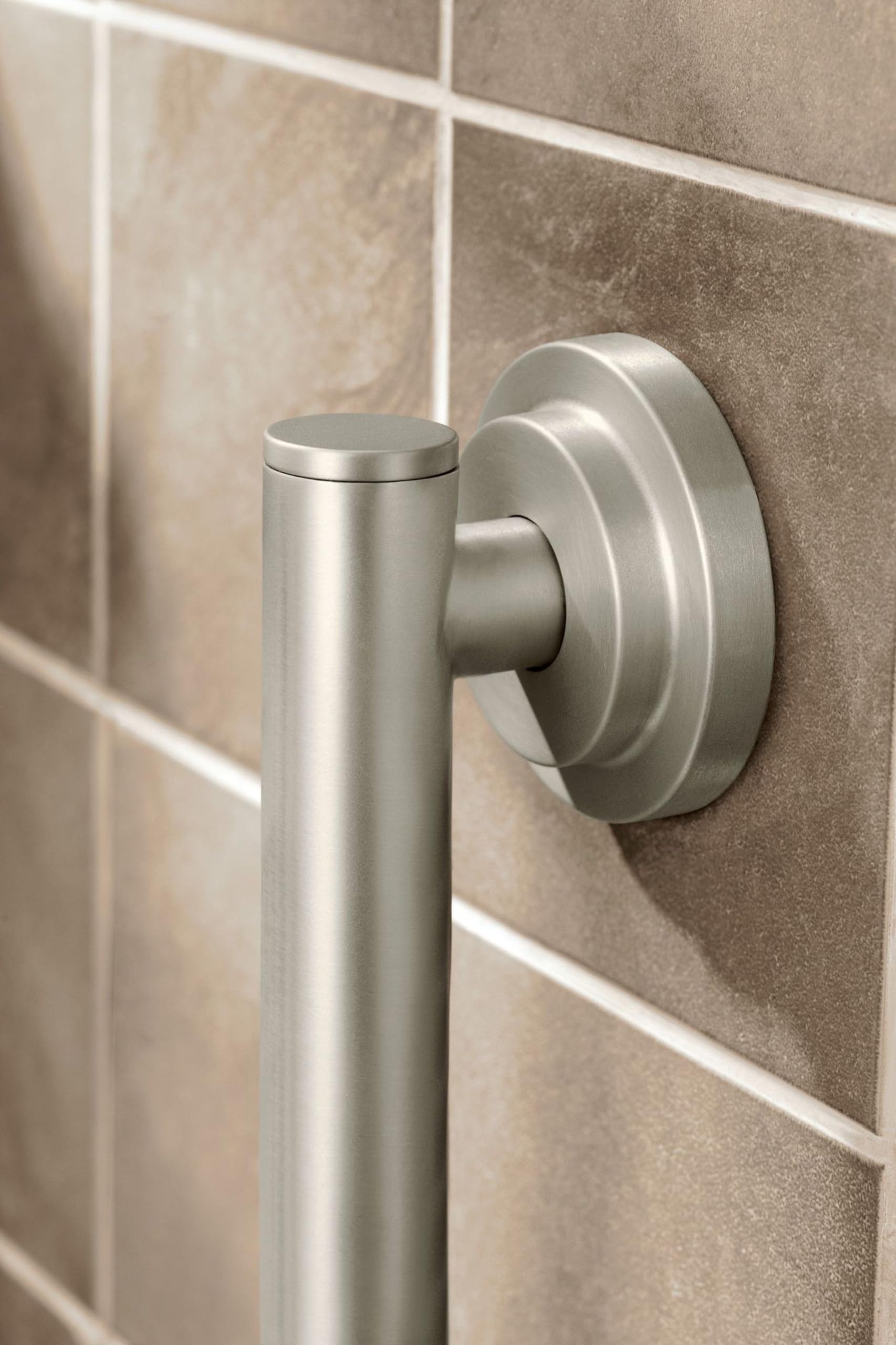 Moen YG0718BN Bathroom Safety 18-Inch Stainless Steel Modern Bathroom Grab Bar, Brushed Nickel