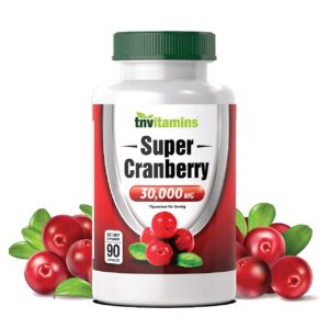 cranberry pills for women & men (30,000 mg x 90 capsules) | supports urinary tract health* | cranberry concentrate supplement | bladder & kidney support* | supports women's health* | antioxidants