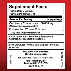 Cranberry Pills for Women & Men (30,000 MG x 90 Capsules) | Supports Urinary Tract Health* | Cranberry Concentrate Supplement | Bladder & Kidney Support* | Supports Women's Health* | Antioxidants