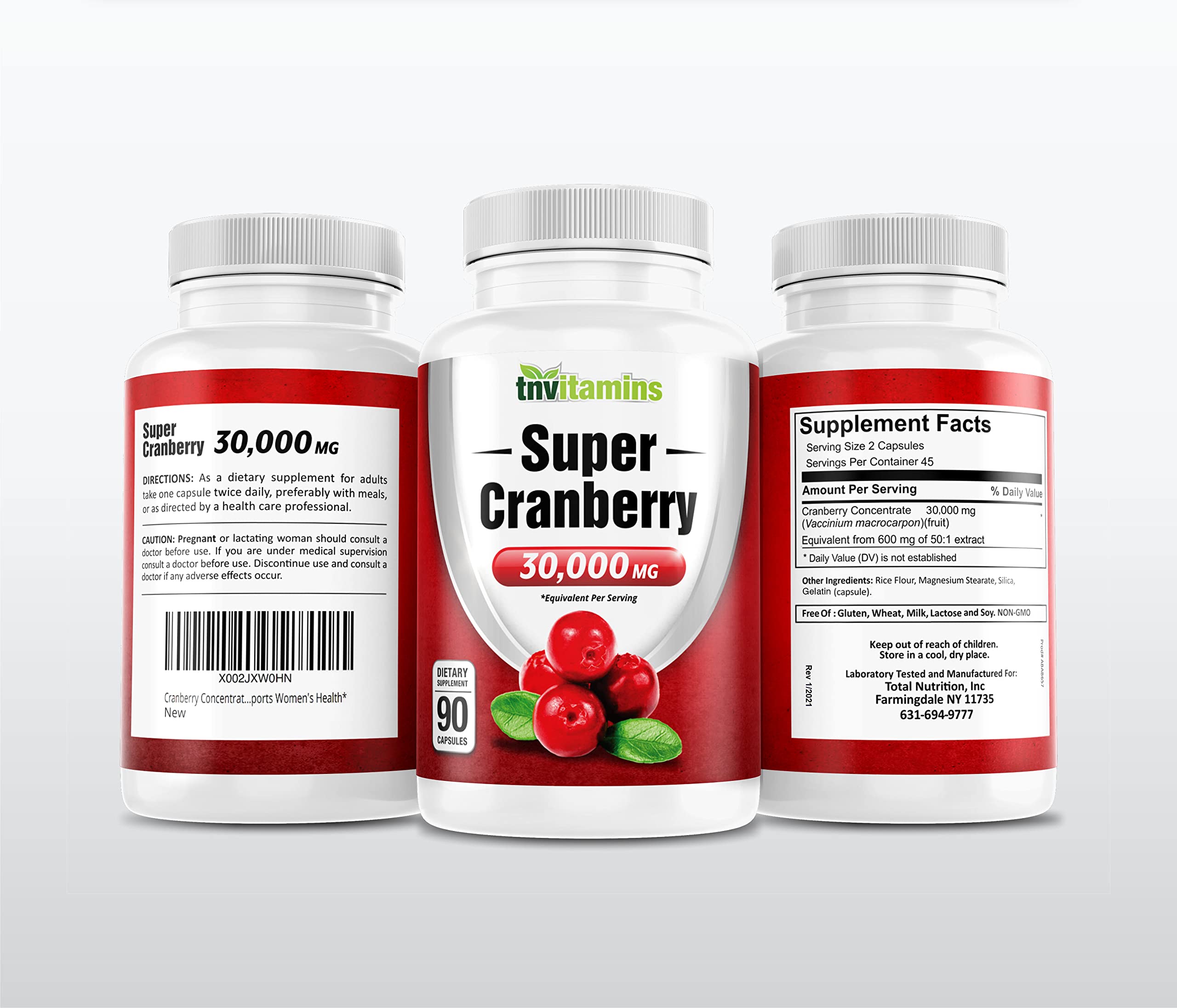 Cranberry Pills for Women & Men (30,000 MG x 90 Capsules) | Supports Urinary Tract Health* | Cranberry Concentrate Supplement | Bladder & Kidney Support* | Supports Women's Health* | Antioxidants