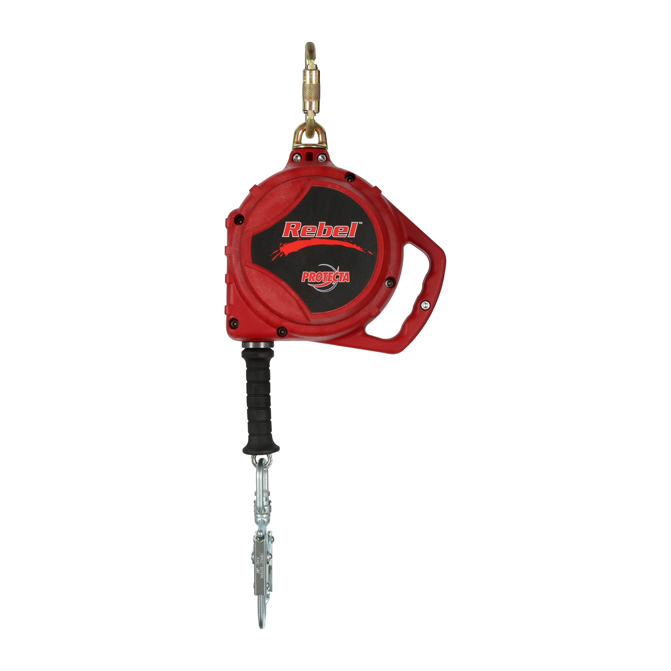 3M Personal Protective Equipment Protecta Rebel, 3590500 Self Retracting Lifeline, 33-Feet Galvanized Cable, Thermoplastic Housing, Carabiner, 420LB Capacity, Red