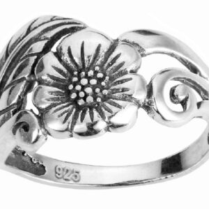 CloseoutWarehouse 925 Sterling Silver Karen's Flower Ring Size 6