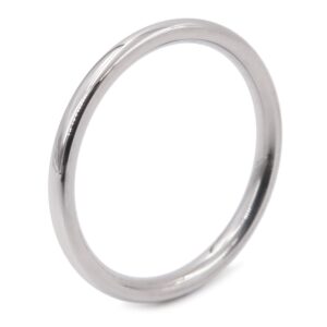 stainless steel comfort fit wedding band durable daily ring polish silver color 2mm size 12