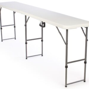 Displays2go Adjustable-Height Folding Tables are Portable and Can Be Adjusted to 3 Separate Heights