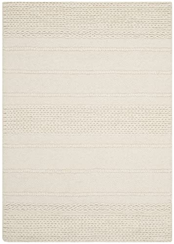 SAFAVIEH Natura Collection Accent Rug - 4' x 6', Natural, Handmade Wool, Ideal for High Traffic Areas in Entryway, Living Room, Bedroom (NAT215A)