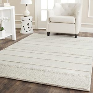 SAFAVIEH Natura Collection Accent Rug - 4' x 6', Natural, Handmade Wool, Ideal for High Traffic Areas in Entryway, Living Room, Bedroom (NAT215A)