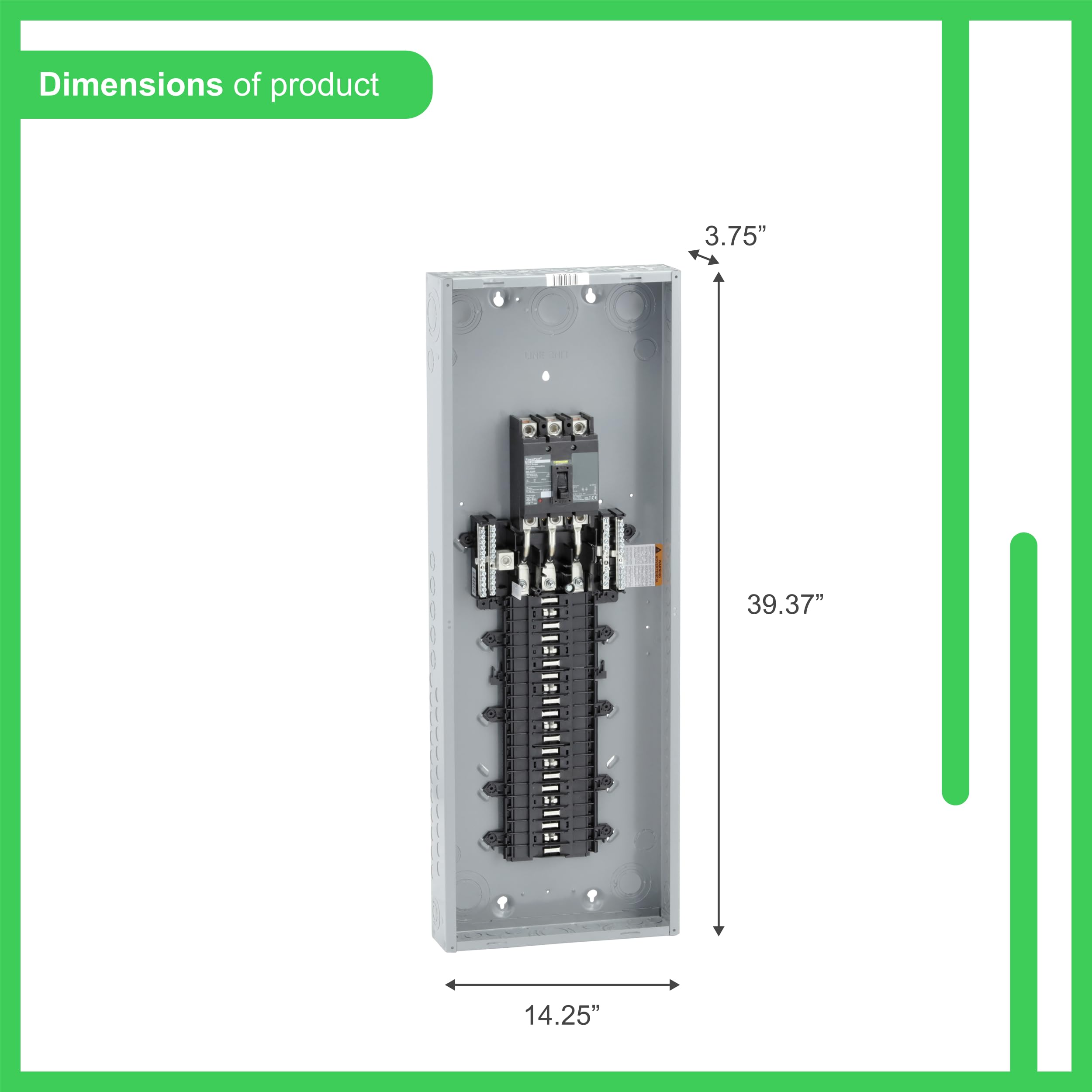 Square D - QO342MQ200 QO 200 Amp 42-Space 42-Circuit 3-Phase Main Breaker Load Center, ,