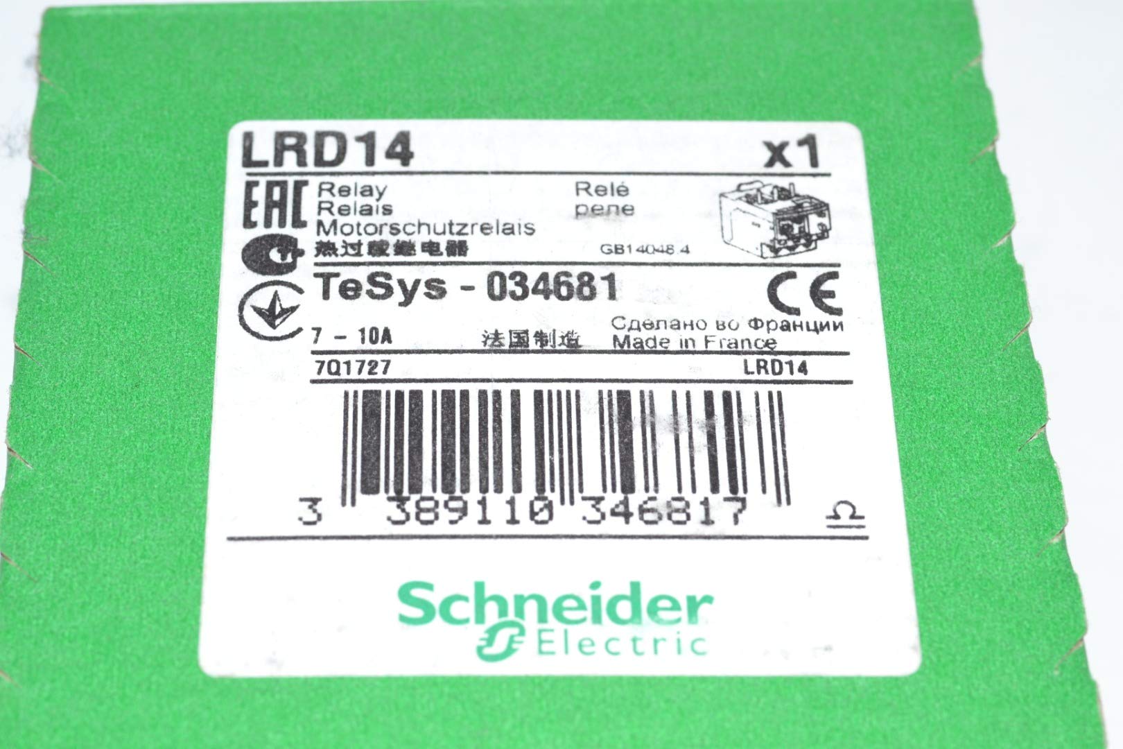 SCHNEIDER ELECTRIC Bimetallic Overload Relay 600-Volt 10-Amp Iec LRD14 Busway Il1 to Il2 Adaptor 1600A Indoor