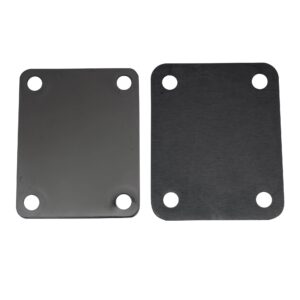 Musiclily Metal 4 Bolt Guitar Neck Plate with Screws for Fender Strat Tele Electric Guitar or Bass Replacement,Black