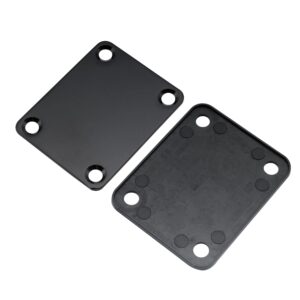 Musiclily Metal 4 Bolt Guitar Neck Plate with Screws for Fender Strat Tele Electric Guitar or Bass Replacement,Black