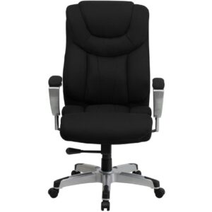 Flash Furniture HERCULES Series Big & Tall 400 lb. Rated Black Fabric Executive Ergonomic Office Chair with Silver Adjustable Arms