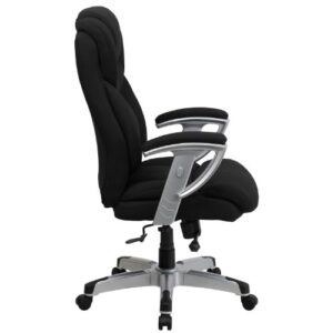 Flash Furniture HERCULES Series Big & Tall 400 lb. Rated Black Fabric Executive Ergonomic Office Chair with Silver Adjustable Arms