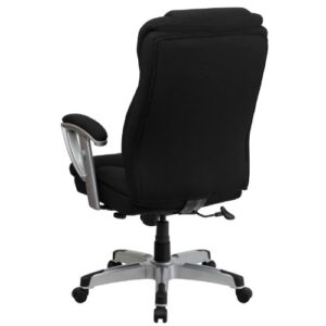 Flash Furniture HERCULES Series Big & Tall 400 lb. Rated Black Fabric Executive Ergonomic Office Chair with Silver Adjustable Arms